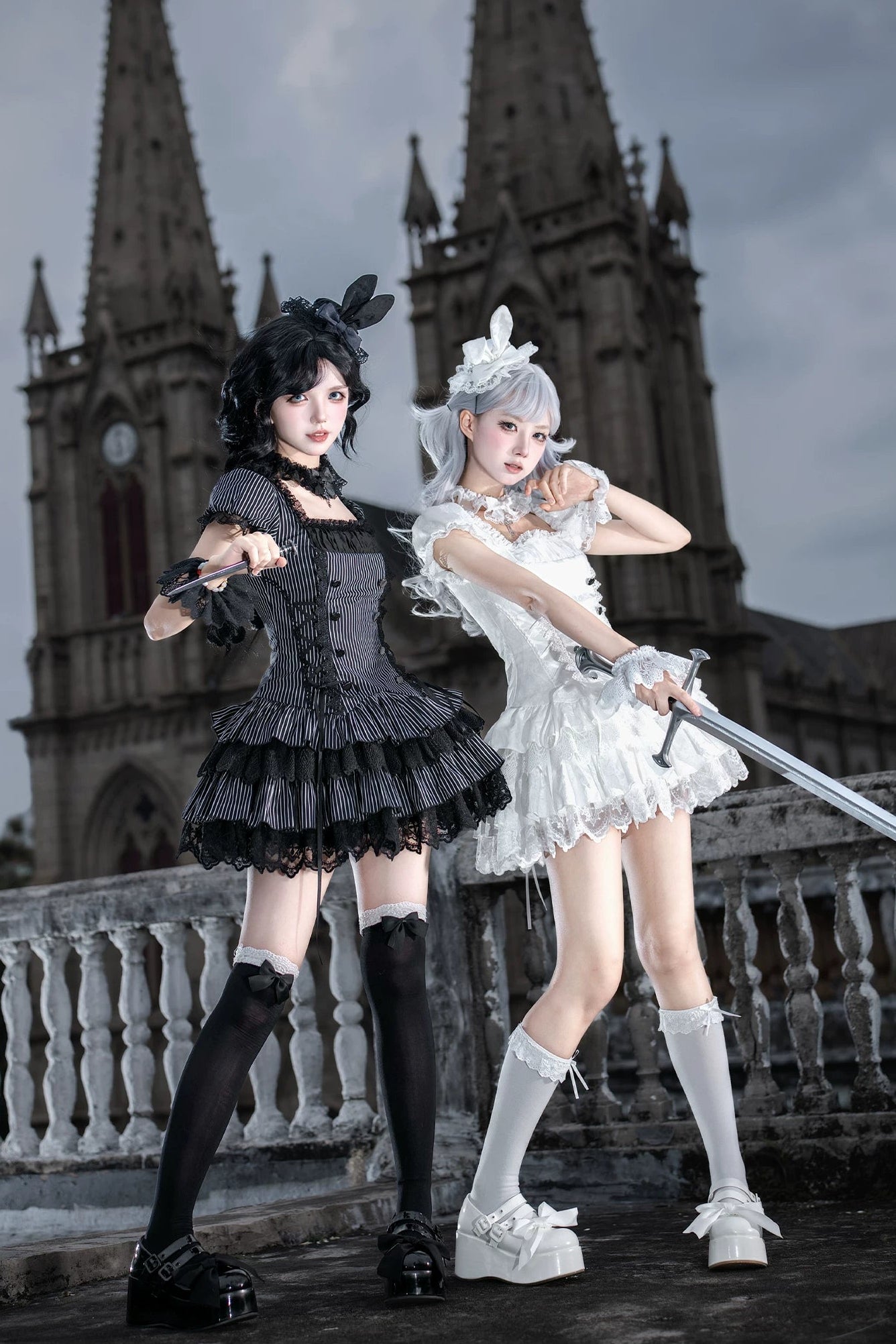 天使と悪魔のナイトドールロリータセット