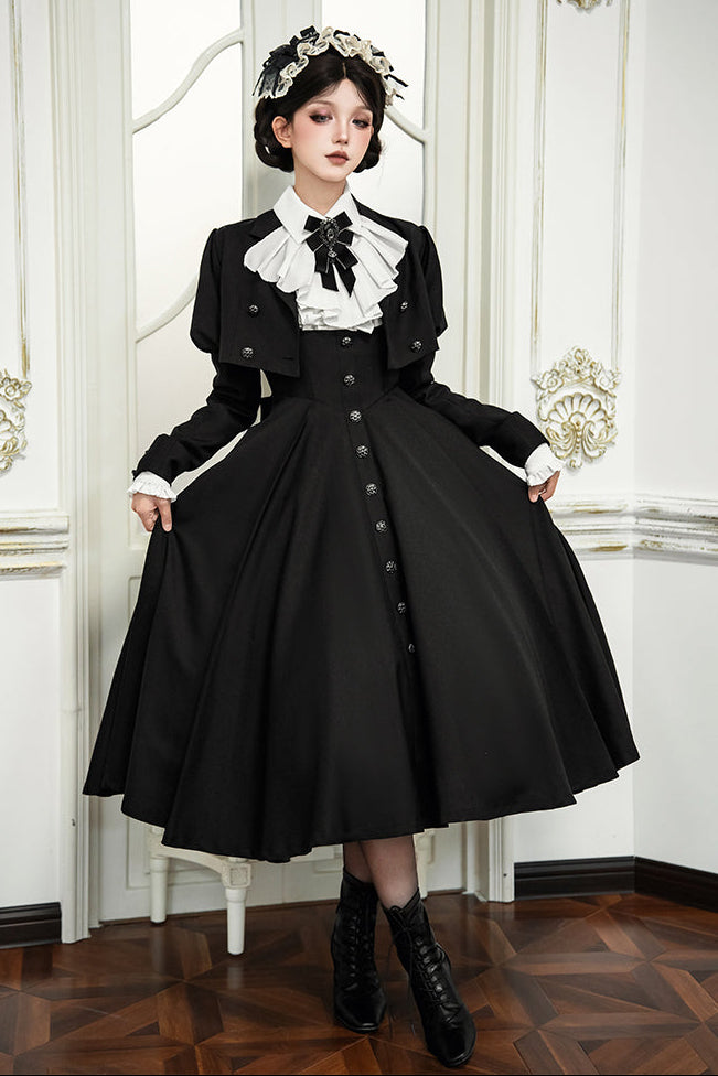 [Précommande jusqu'au 28 novembre] Sombre Night Poem Élégante chemise blanche foncée, robe, veste + Ensemble complet + Accessoires