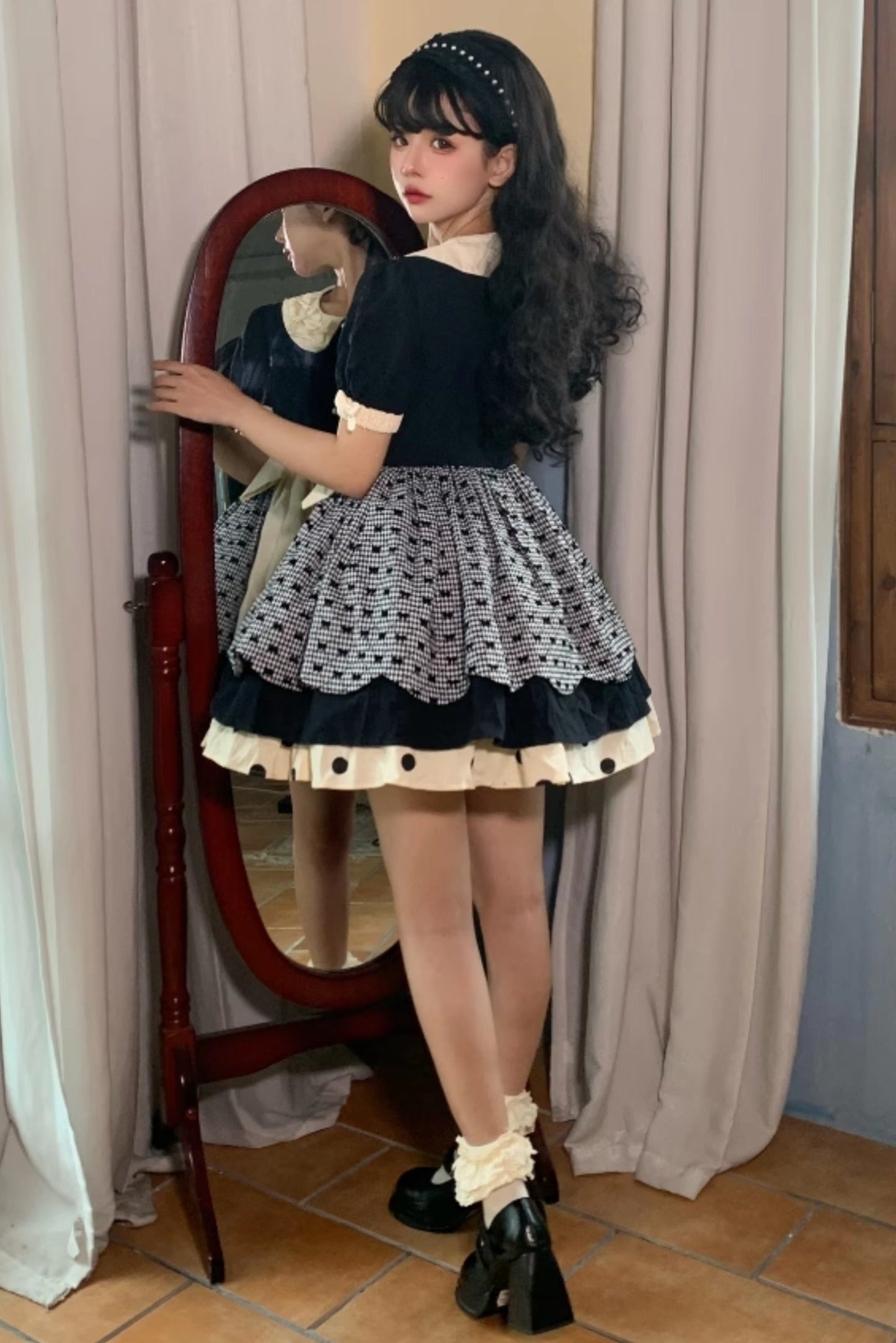 Peach Soda Dot Doll Lolita Dress