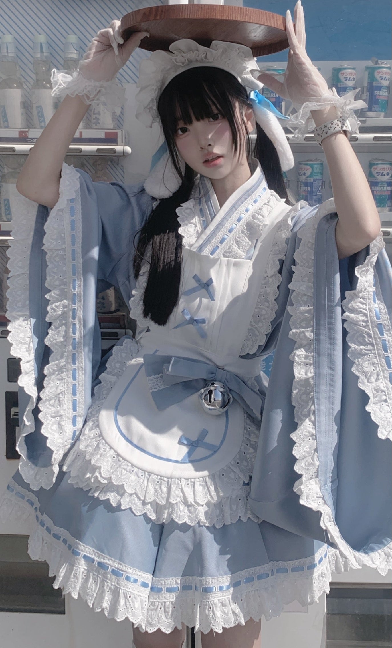 【12月6日予約締切】和ロリメイドドレスセットアップ＋ヘッドバンド