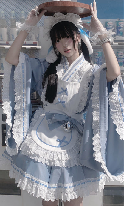 【12月6日予約締切】和ロリメイドドレスセットアップ＋ヘッドバンド