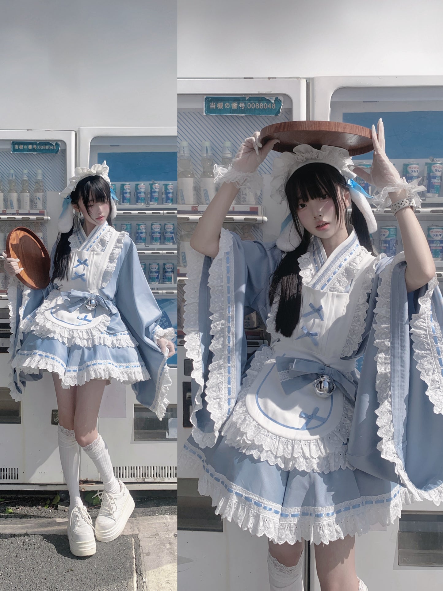 【12月6日予約締切】和ロリメイドドレスセットアップ＋ヘッドバンド