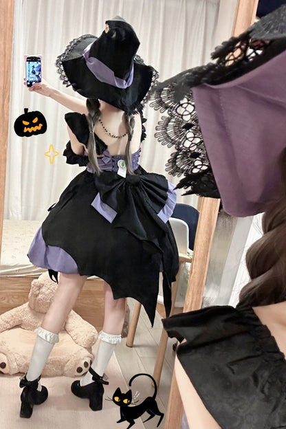 [Reservation deadline on October 5] Little Witch Halloween Bud Dress Set + Witch Hat