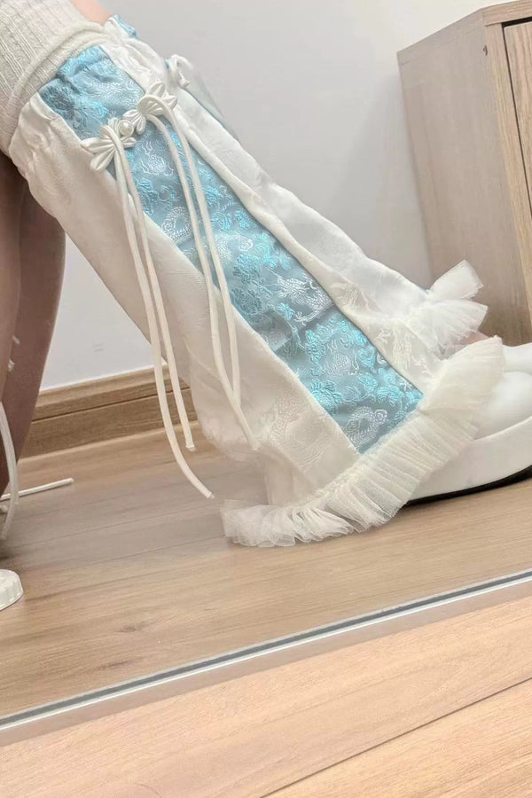 Dragon Print Tassel Leg Warmers