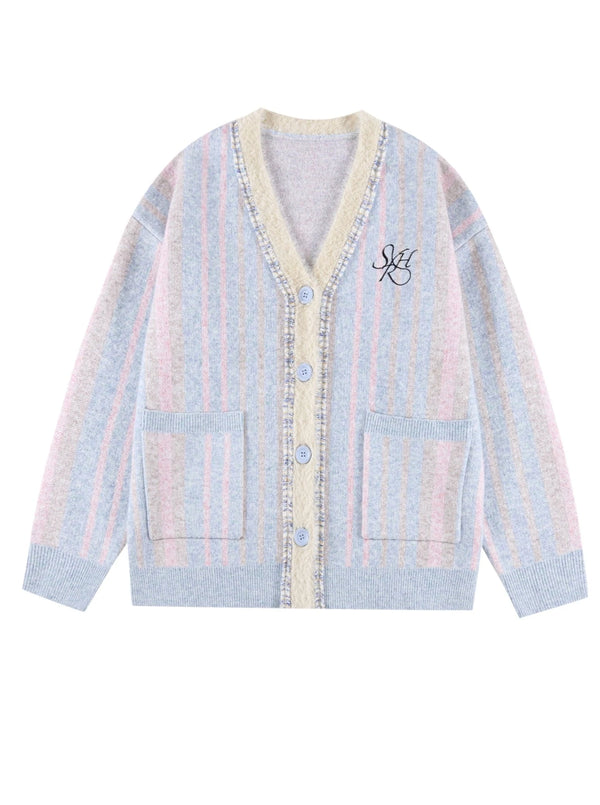 Colorful Logo Loose Cardigan