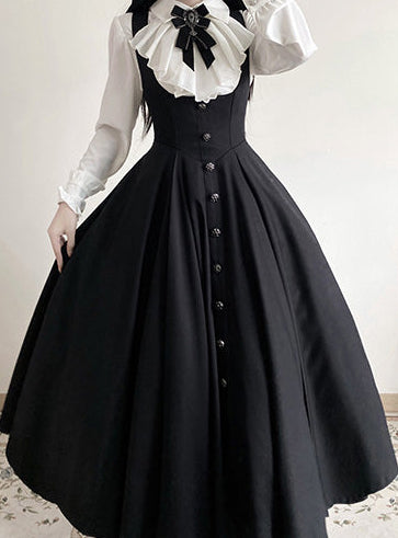 [Précommande jusqu'au 28 novembre] Sombre Night Poem Élégante chemise blanche foncée, robe, veste + Ensemble complet + Accessoires