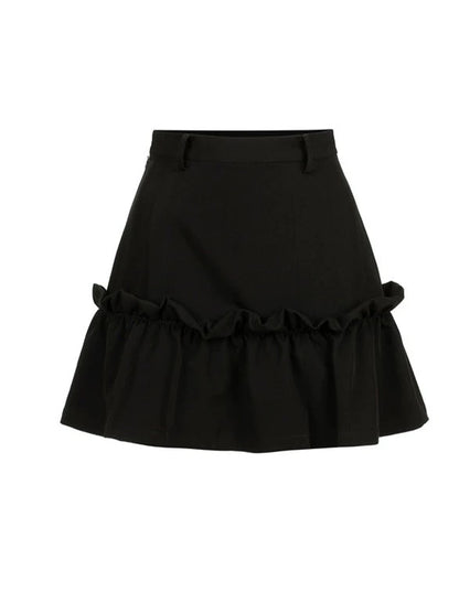 Chic Color Ruffle Skirt