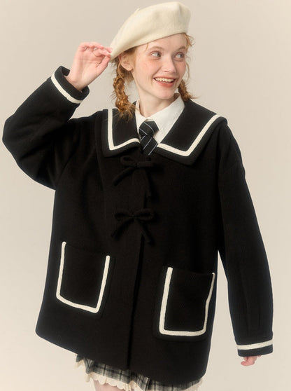 Middle Black Sailor Coat