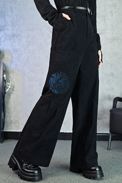 レトロコーデュロイワイドレッグパンツ