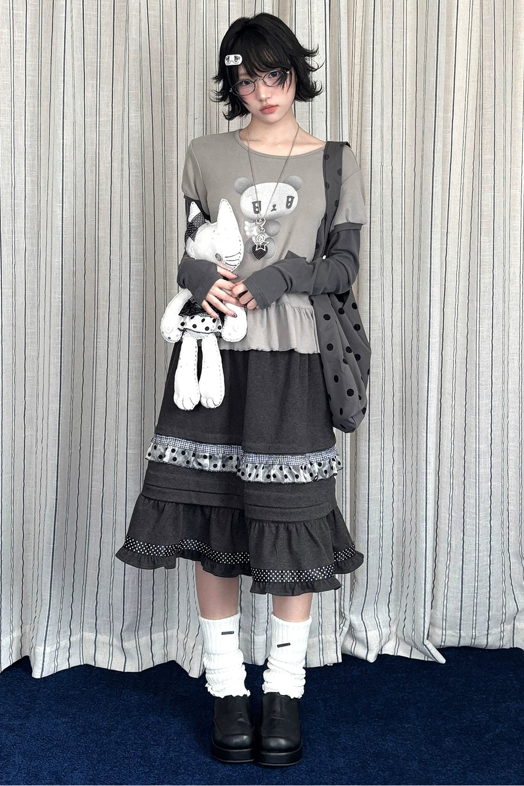 Angel Bear Top + Flare Skirt