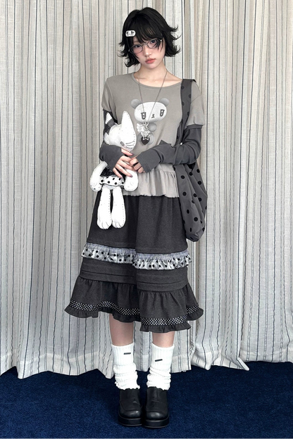 Angel Bear Top + Flare Skirt