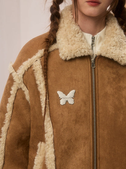 Sweet Biker Butterfly Wool Jacket