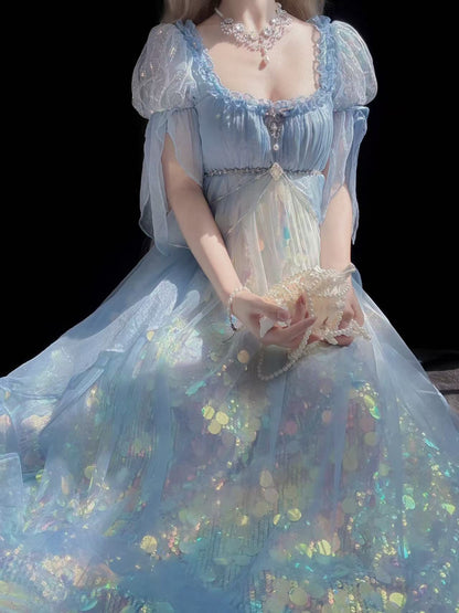 Mermaid Shining Blue Dress