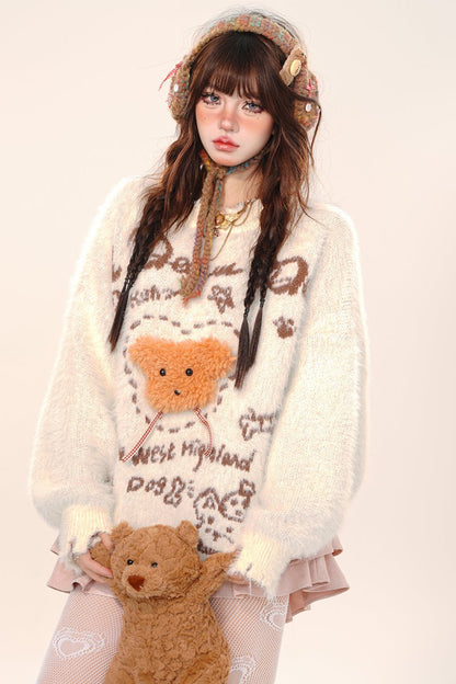 Cream Bear Luce Sea Horse Sweater