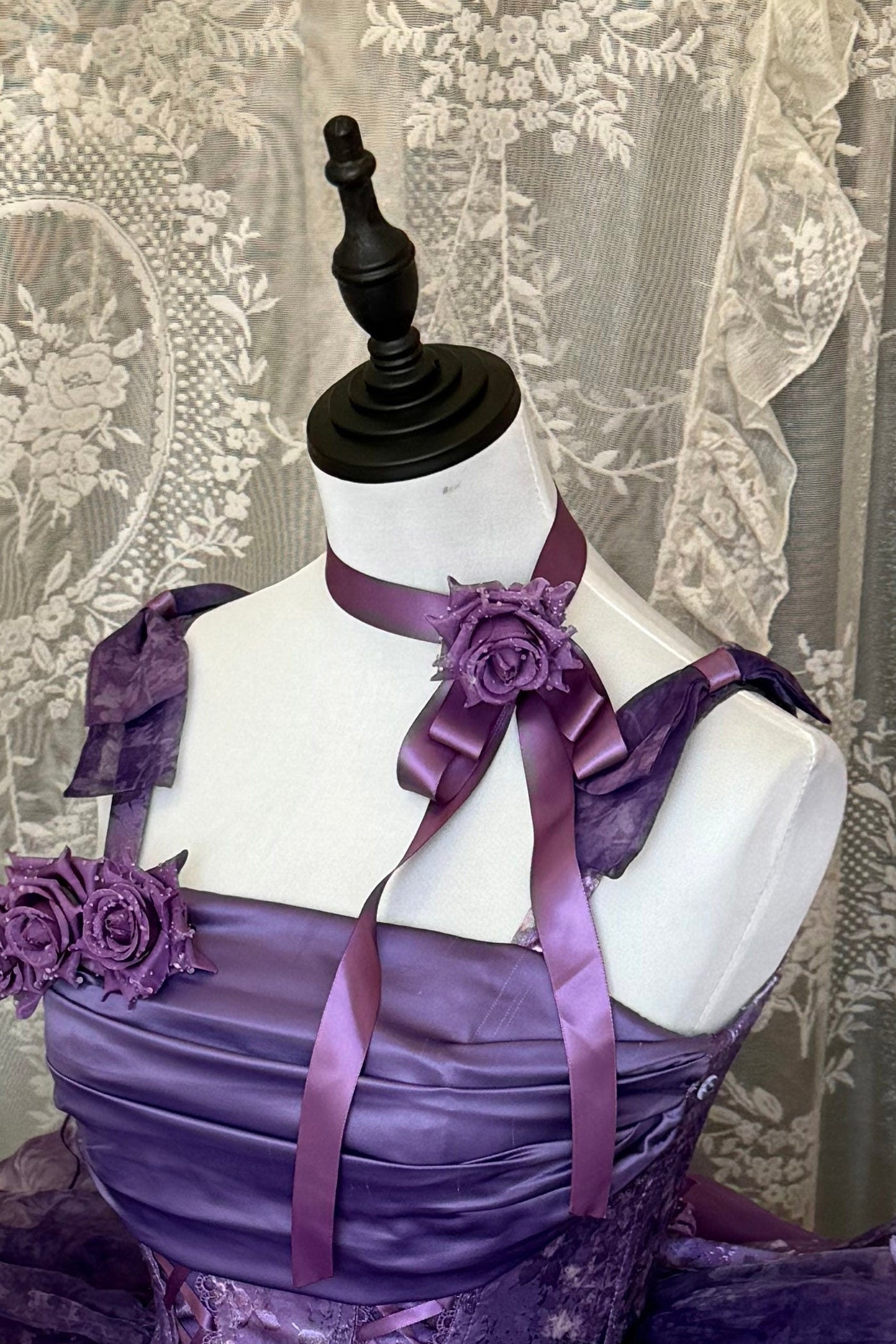 [Pre-order Deadline: May 23] Wisteria Purple Series Hairband Veil + Back Bow Train + Choker + Off-Shoulder Shawl Sleeves