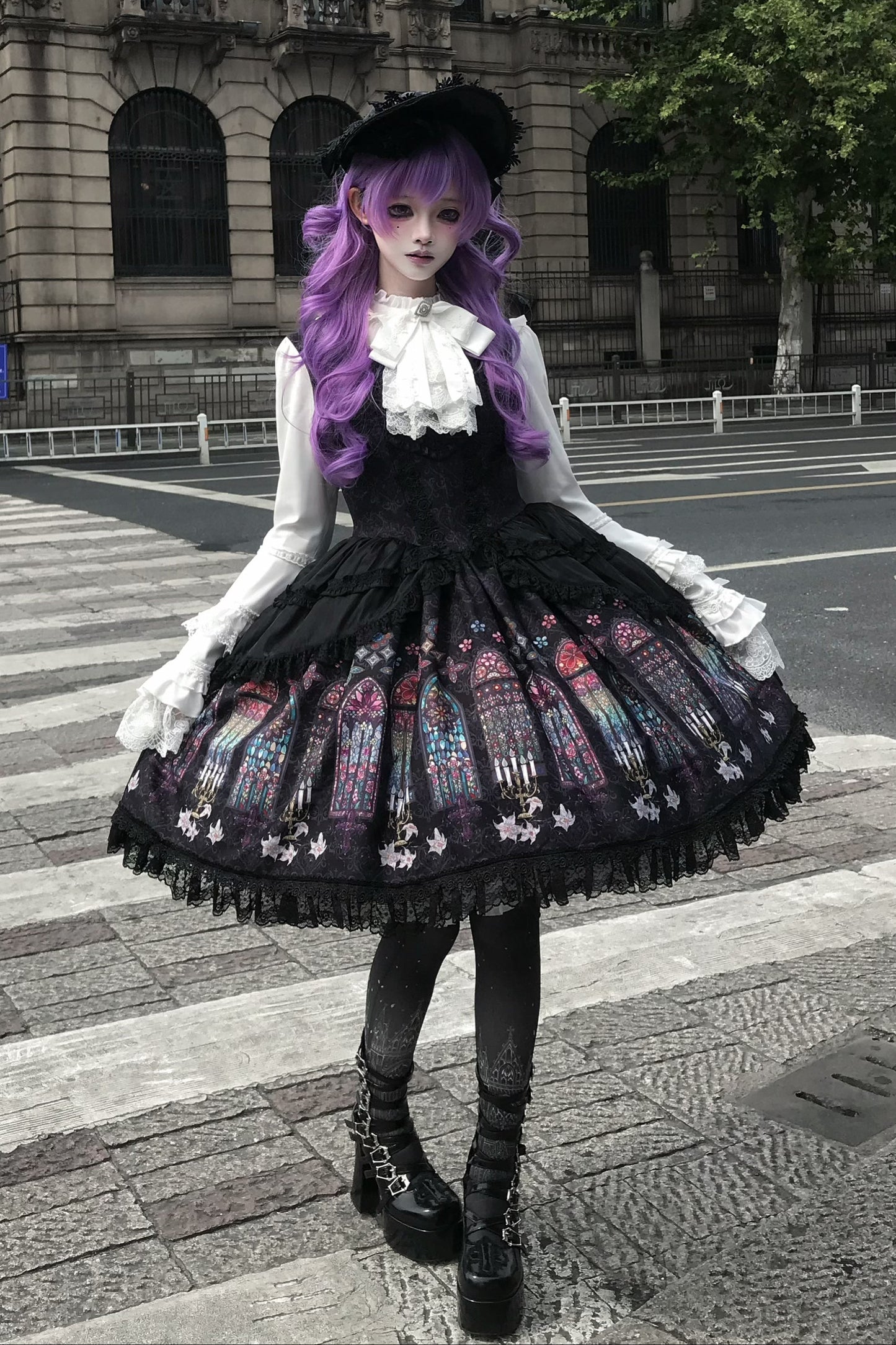 【9月28日予約締切】Gothic Lolita Stained Glass Lace Ruffle Corset JSK Dress