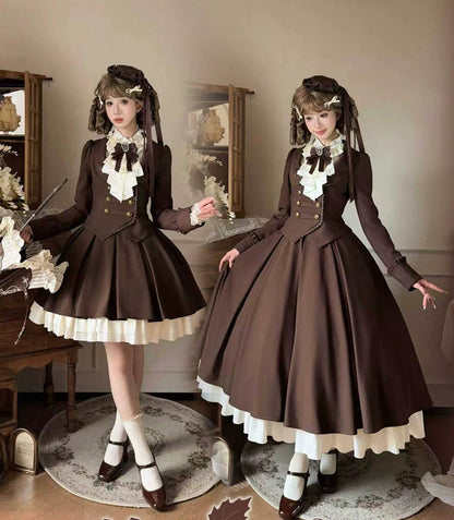 【9月19日予約締切】Classic Brown Rose Embroidered Lace Trim Jacket