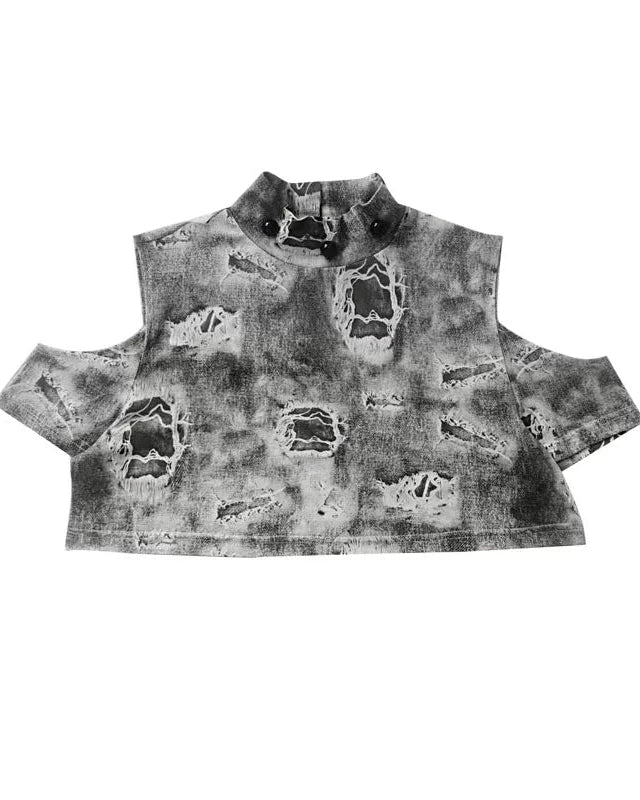 Y2Kスターデニムオーバーオールスカート+インナートップス