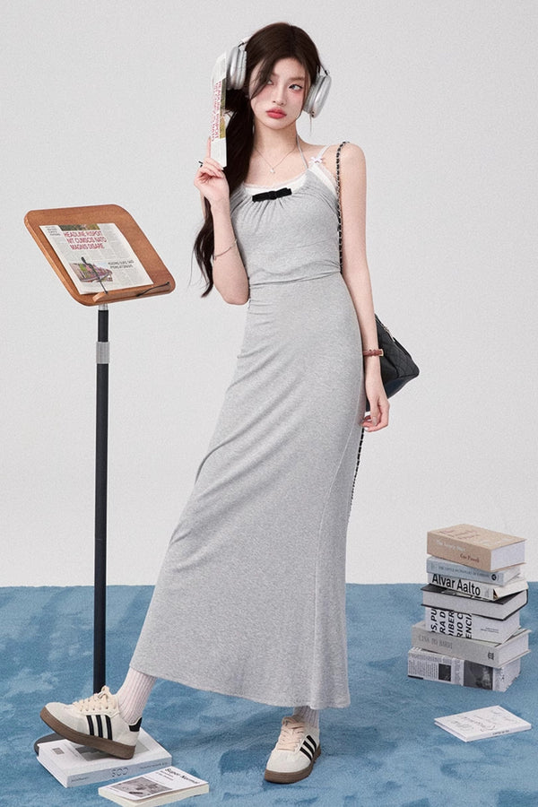 ニットハルタネックスリップドレス