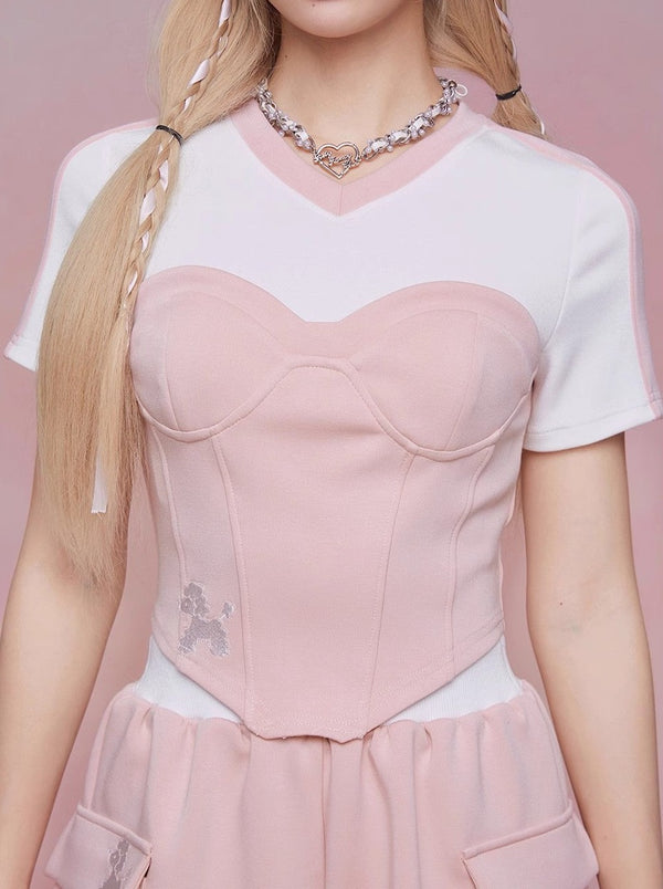 Sweet Milk Waist Slim T-Shirt + Shorts