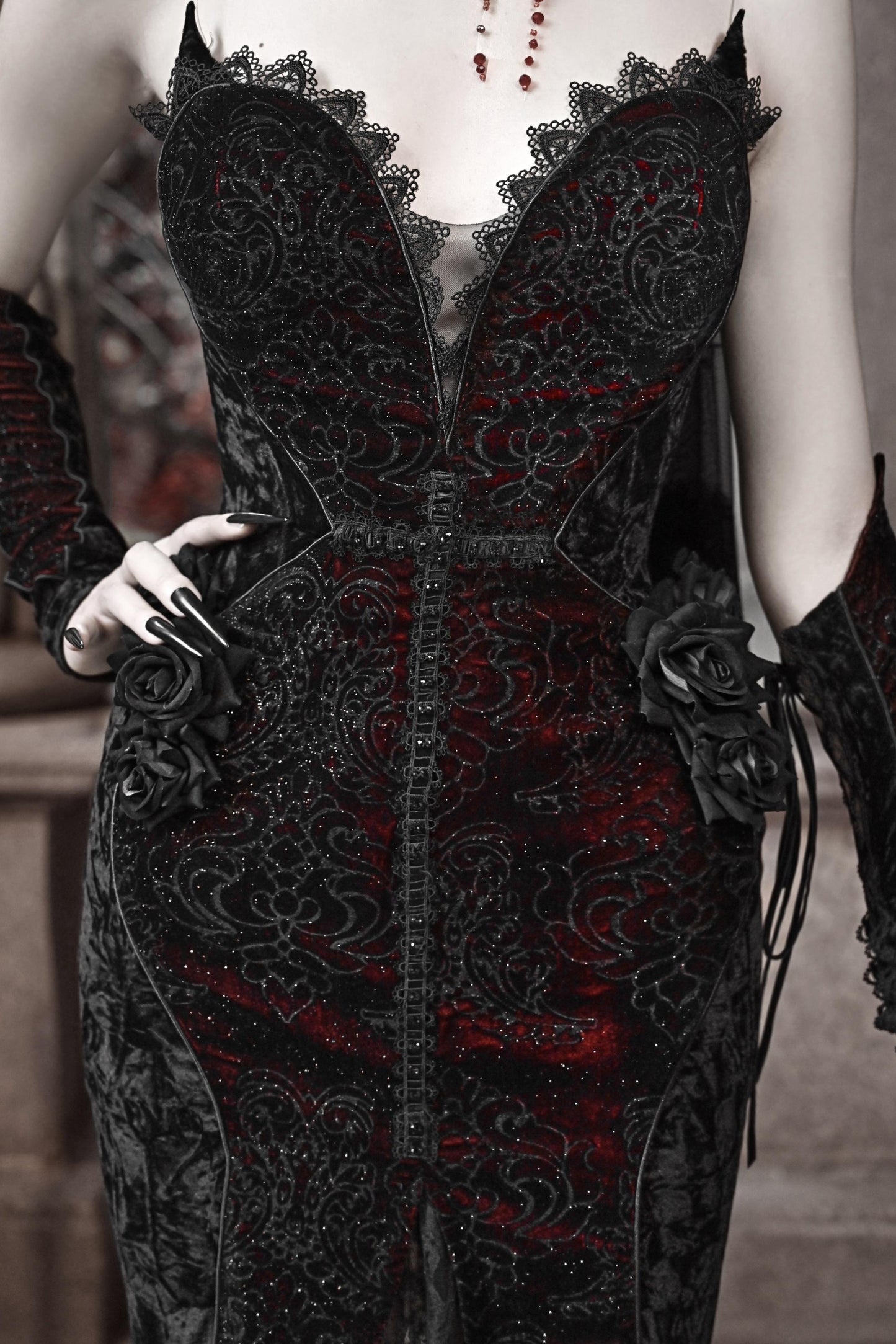 Blood Peak Gothic Dark Love Velvet Dress