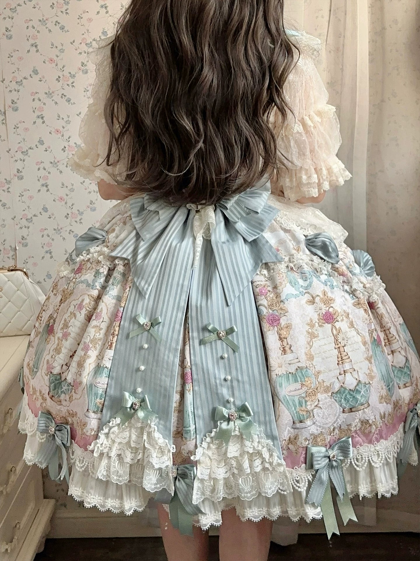 【6月16日予約締切】アンティークジェムストーンパヒュームシリーズアクセサリー（ボンネット・ヘアバンド・チョーカー1/2・アームカバー・バックリボン1/2）