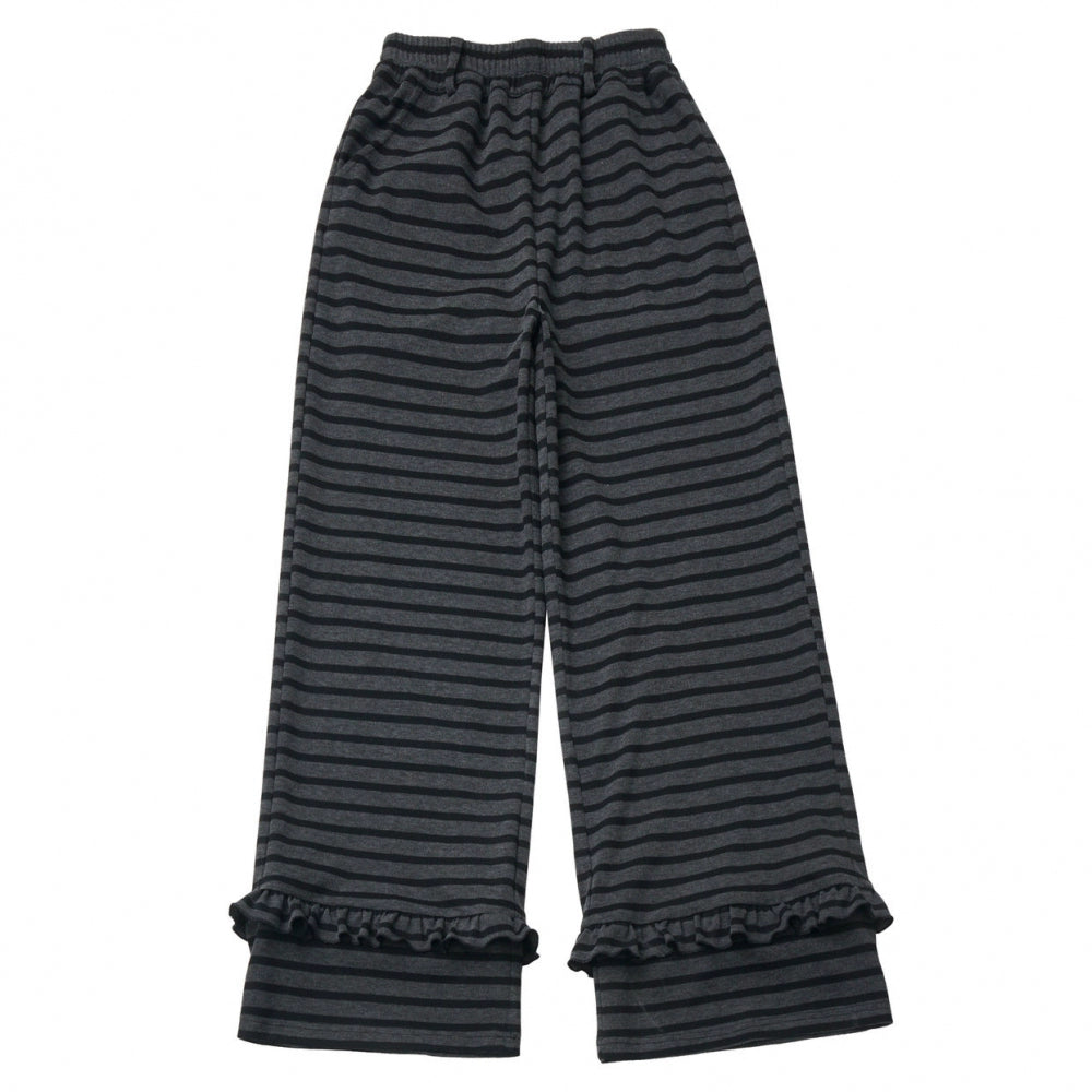 ラペルレーススタートップス+フリルパンツ