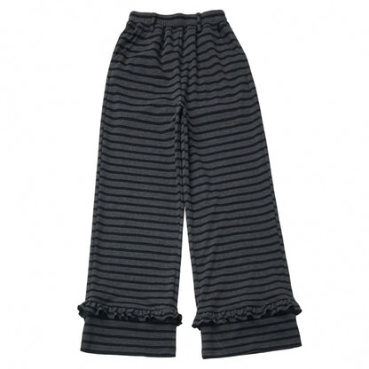 ラペルレーススタートップス+フリルパンツ