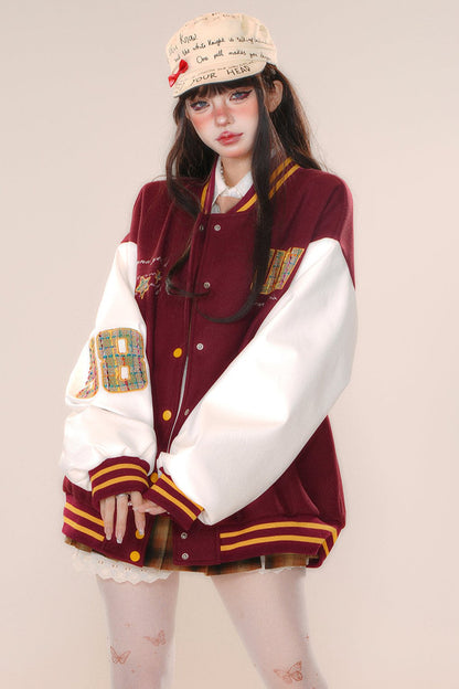 Over -size baseball club jacket