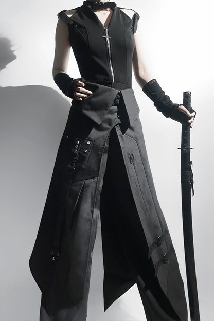 Dark mode sleeveless top + long pants + mode pants