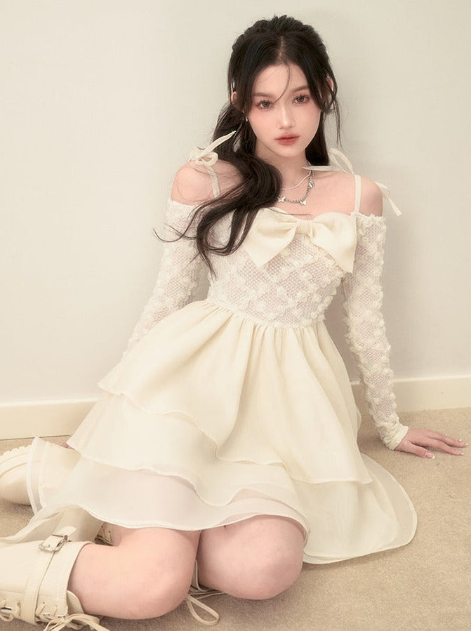 Ribbon Mesh Sheer Dress