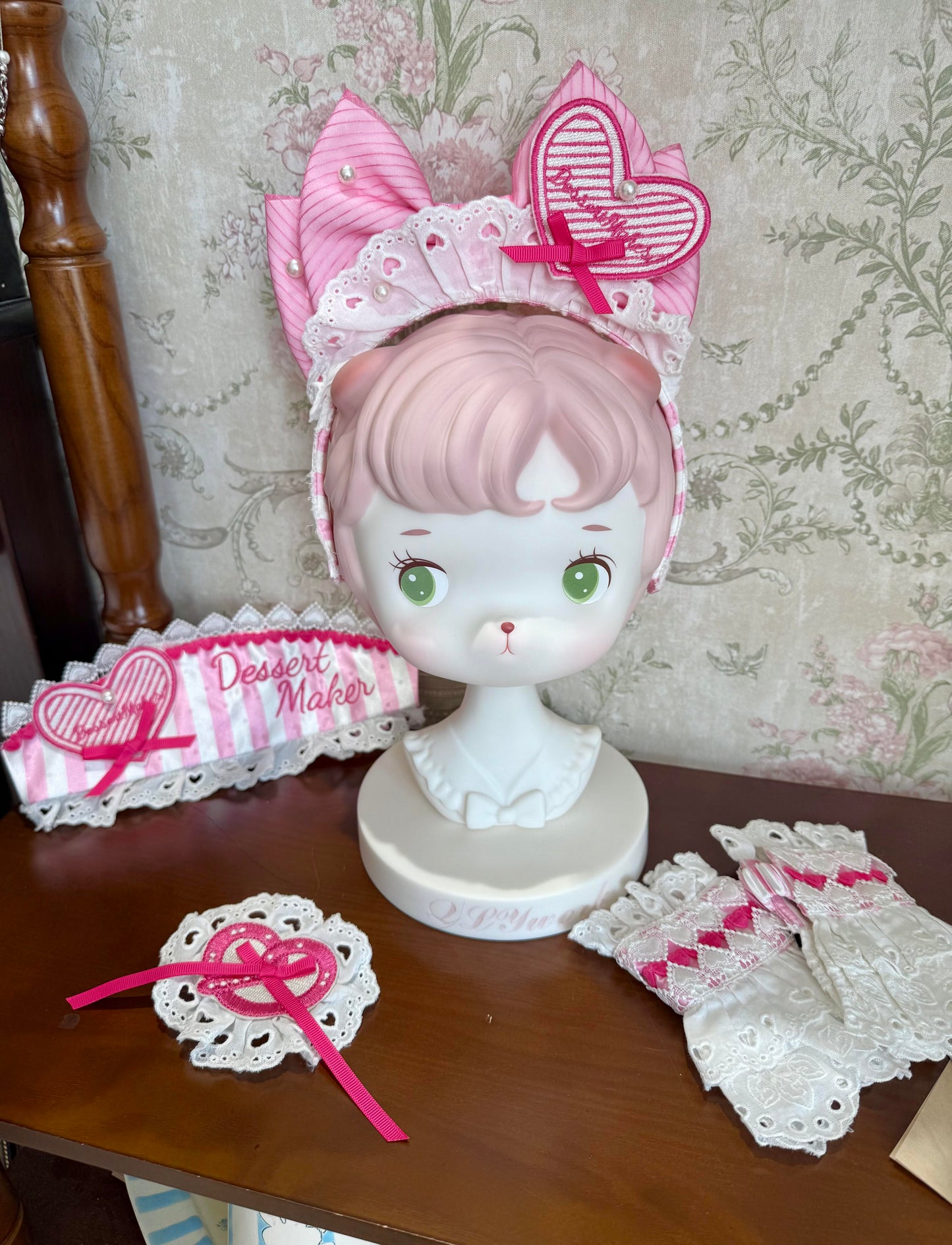 【6月18日予約締切】ピンク/ ブルー/ブラックスイートメイドロリータキャンディストライプティアードドレス＋ドレスセット1/2/3