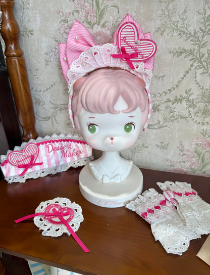 【6月18日予約締切】ピンク/ ブルー/ブラックスイートメイドロリータキャンディストライプティアードドレス＋ドレスセット1/2/3