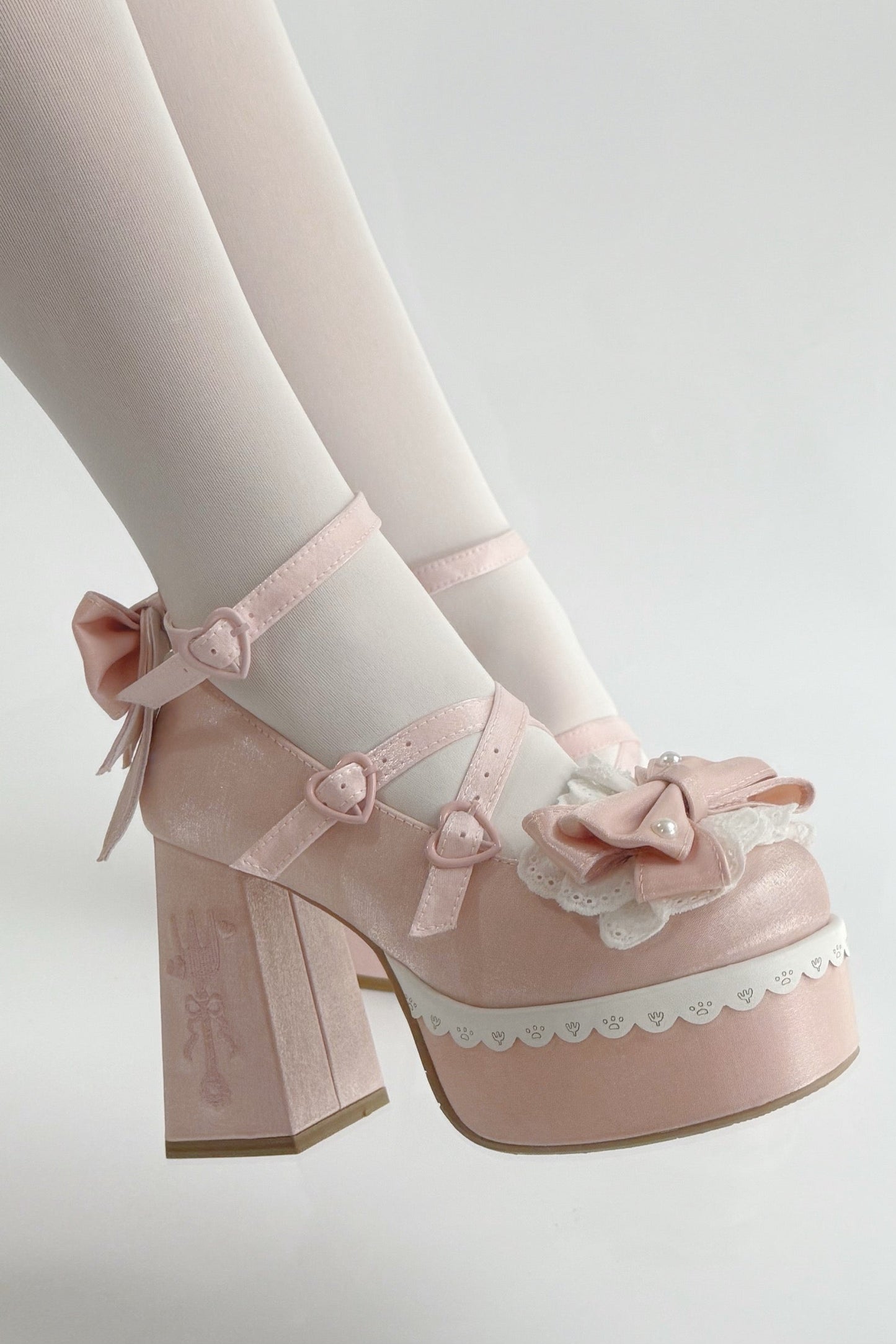 スイートフリルリボンロリータシューズ