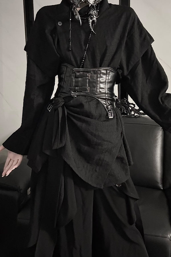 エンボスデザインゴシックルーズトップス