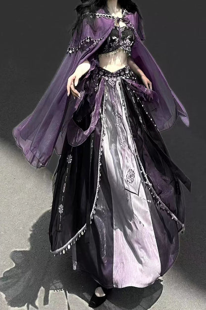 エキゾチックフードマント+チューブトップス+スカート