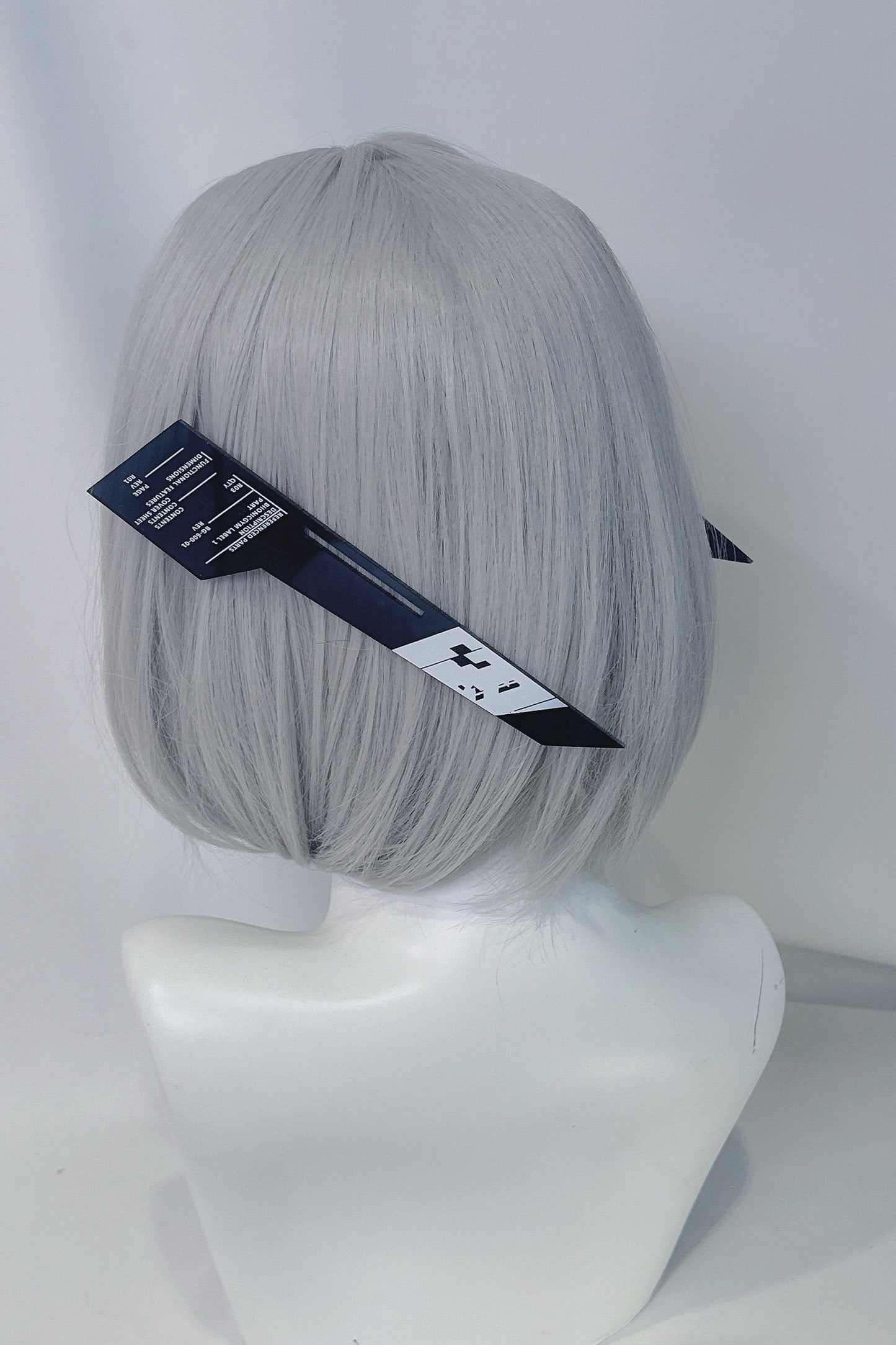 Große Haarspangen im mechanischen Digital-Glitch-Stil