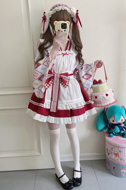 Retro Maid Cafe Japanese Lolita Set