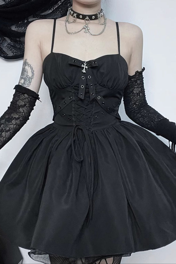 Gothic ba cami sole dress + puff sleeve top