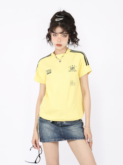 American retro sports style polo tops