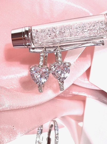 Princess Silver Heart Earrings & Earrings