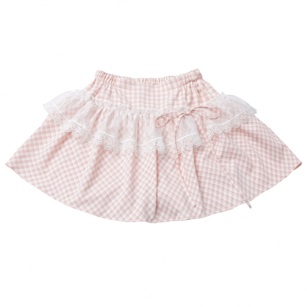 パステルスイートツインスカーフ付きTシャツ＋パフスカート＋アームカバー