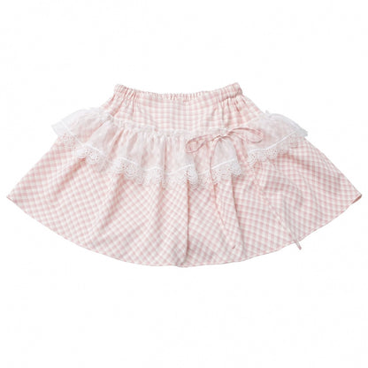 パステルスイートツインスカーフ付きTシャツ＋パフスカート＋アームカバー