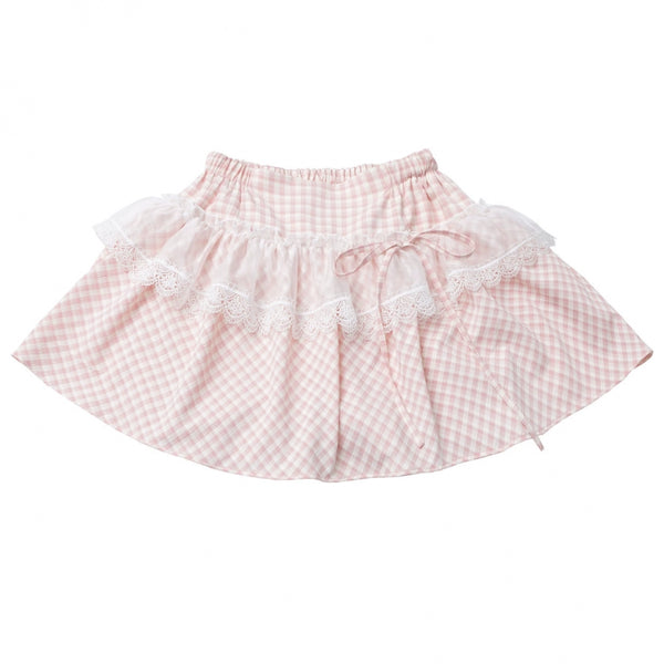 パステルスイートツインスカーフ付きTシャツ＋パフスカート＋アームカバー