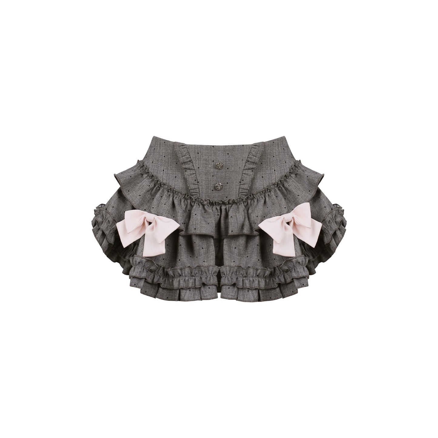 ピーチピンクコルセットトップス＋ドットケーキスカート