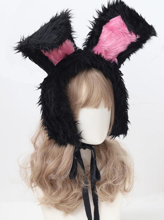 Rabbit ear fur earmuffs