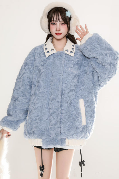 Padded plush wool warm jacket