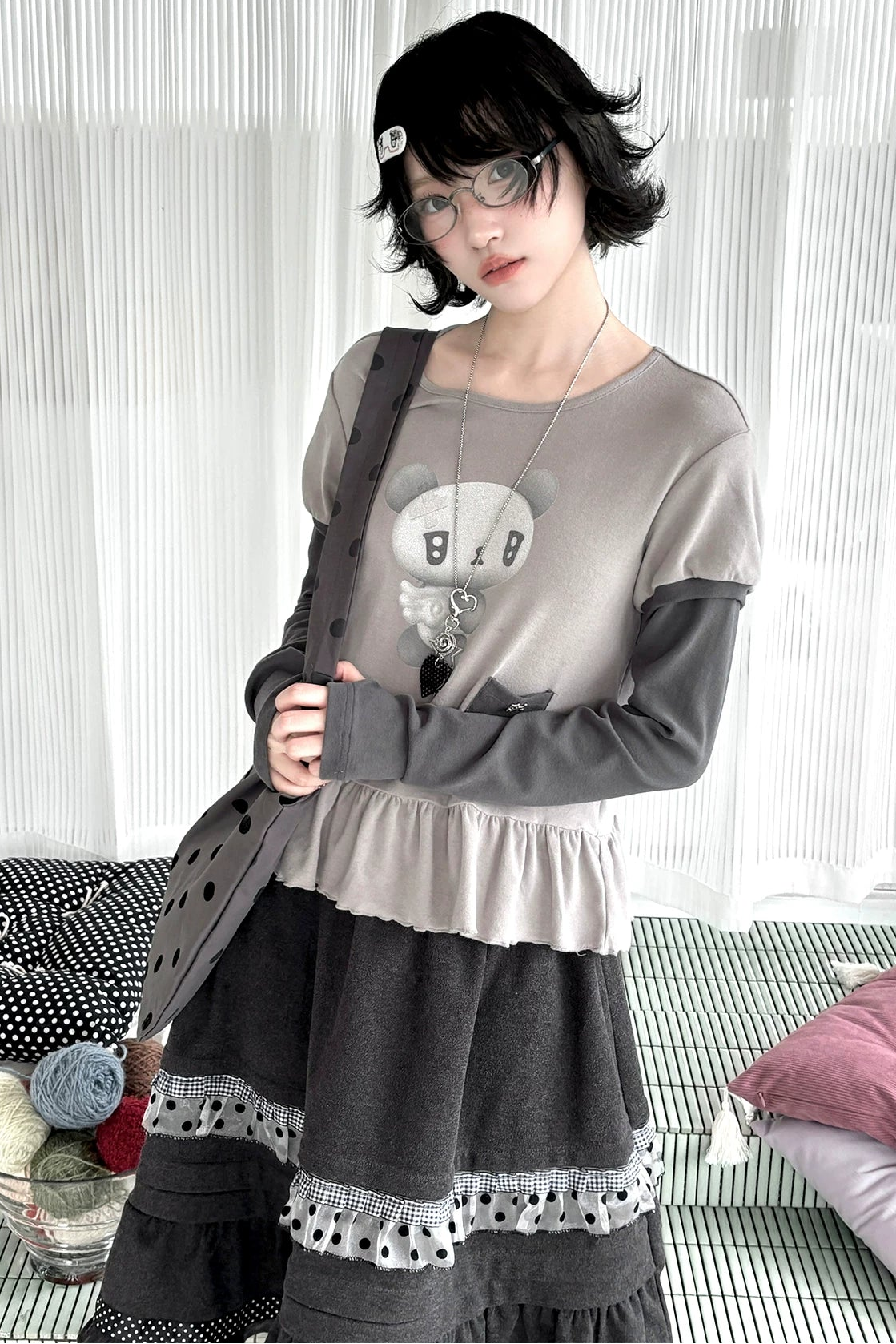 Angel Bear Top + Flare Skirt