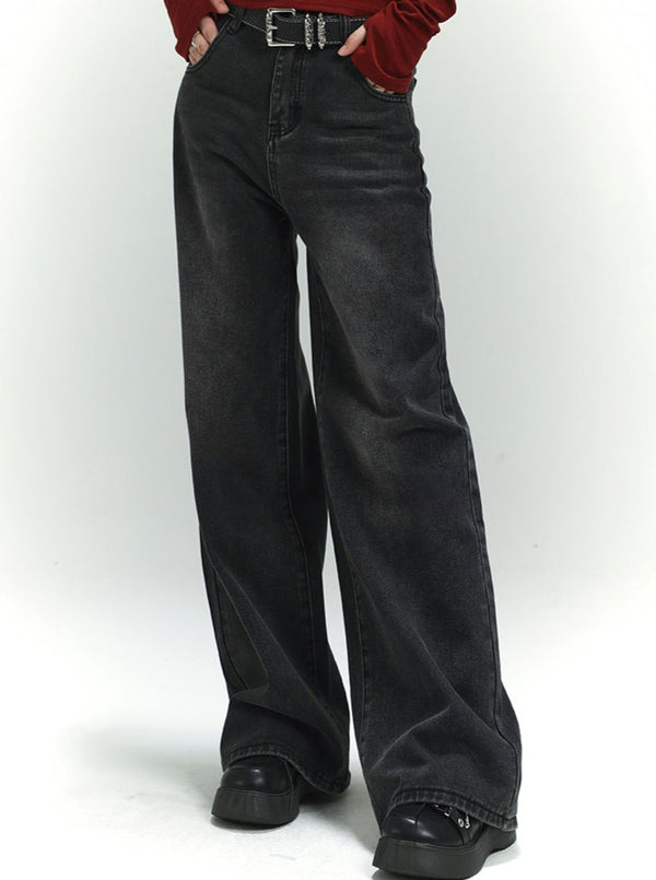 Ghost Girl American Retro Wide Leg Jeans