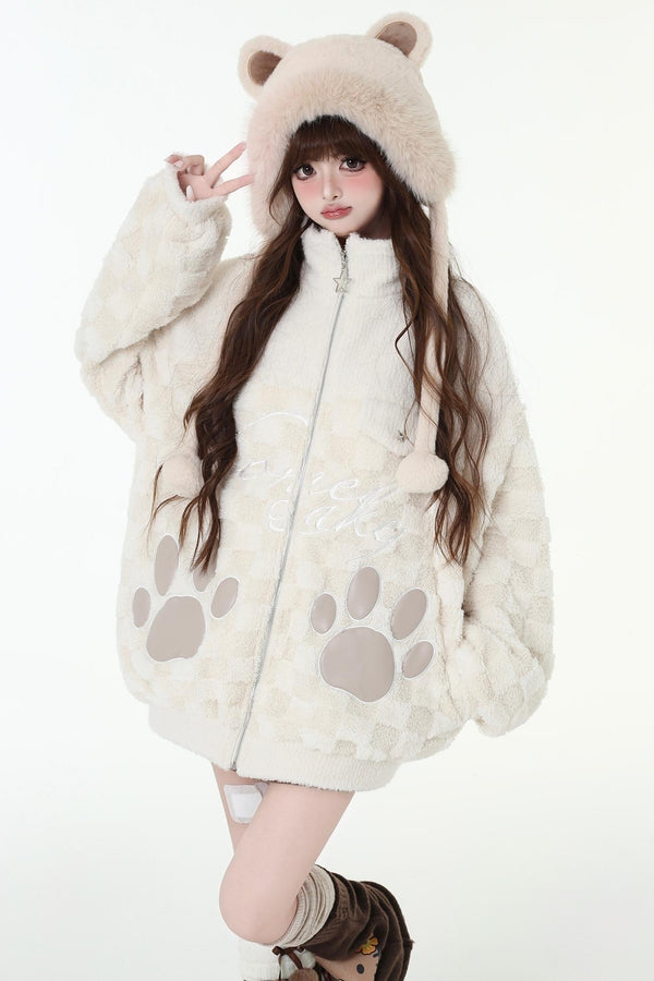 Lamb Wool Stand-Up Collar Jacket